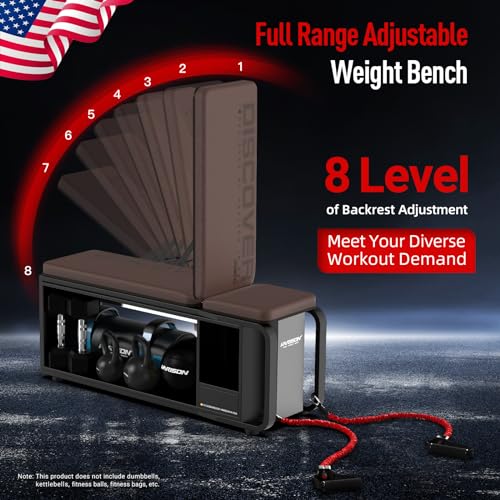 Adjustable Weight Bench with Leg Extension and Preacher Pad, Flat Incline Decline Exercise Bench for Home Workout k7q