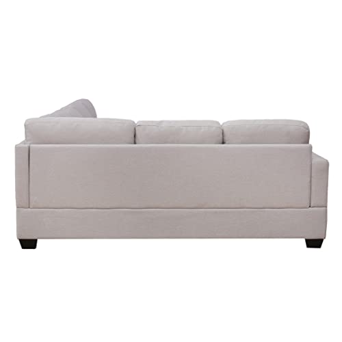 Beige U-Shape Sectional Sofa with Chaise Lounge k7m