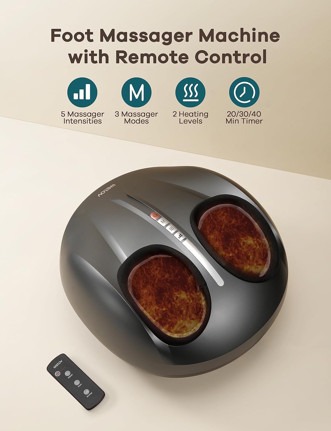 Foot Massager for Neuropathy Pain, Deep Kneading Shiatsu, 2 Heating Levels a7