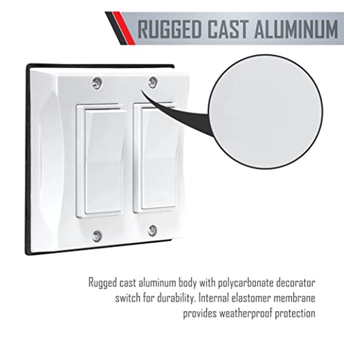 3-Gang Weatherproof Cover Vertical Decorator White k7m