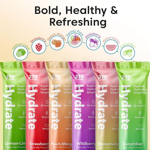 Hydrate Lemon Lime Electrolytes Powder Packets Sugar Free 30 Servings k7
