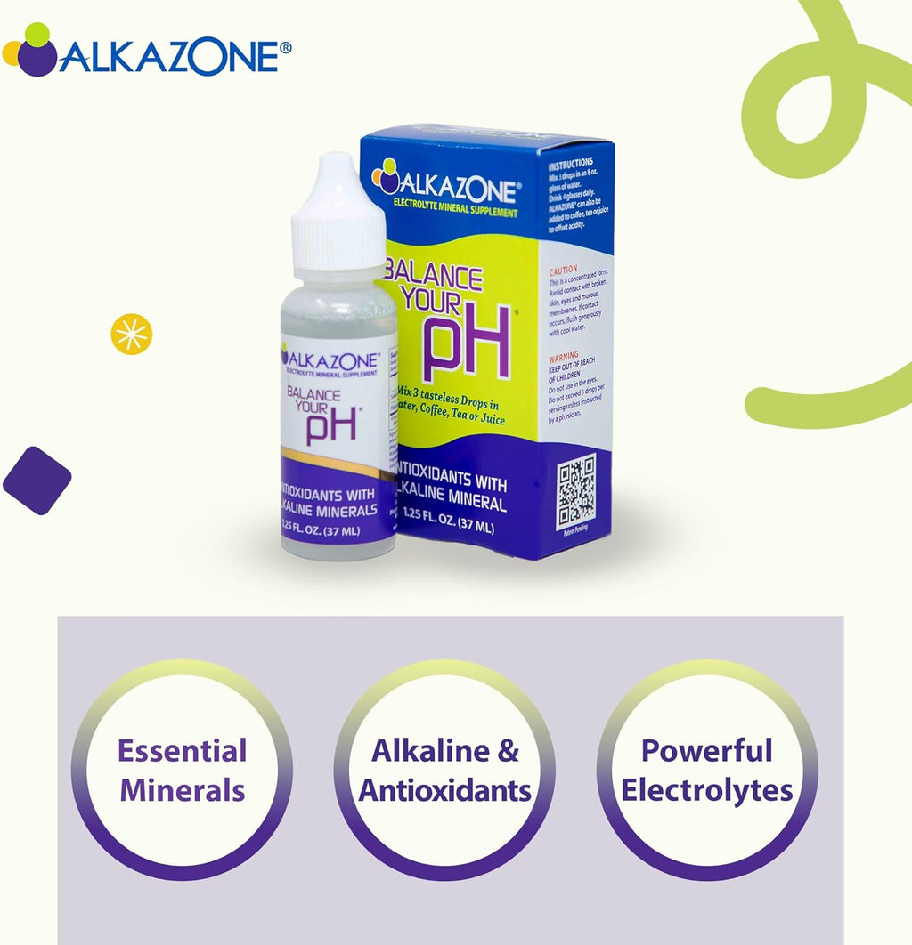Alkaline Mineral Drops for Water, Unflavored, Portable 1.25 oz k7