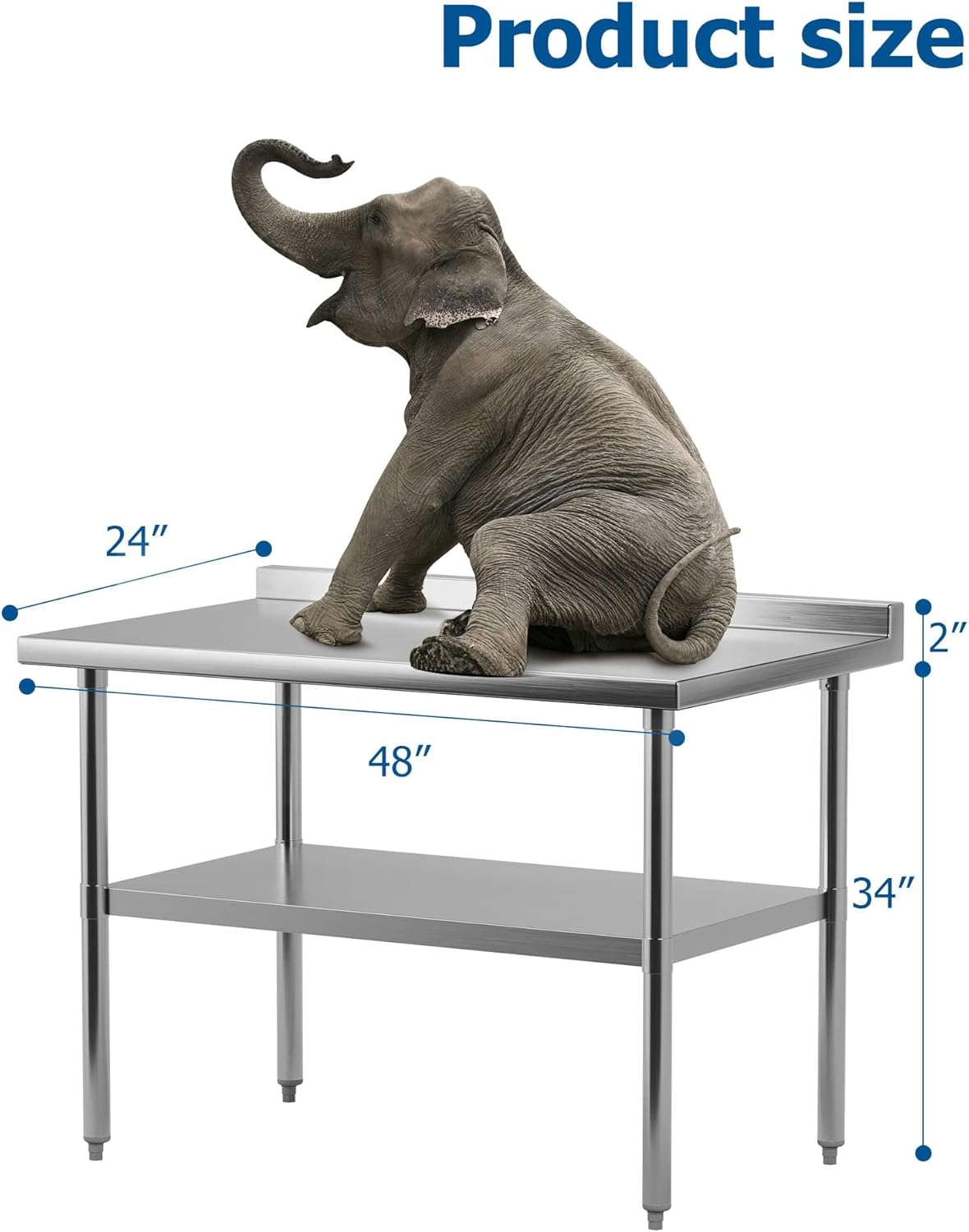 Stainless Steel Prep Table with Undershelf and Backsplash 7k