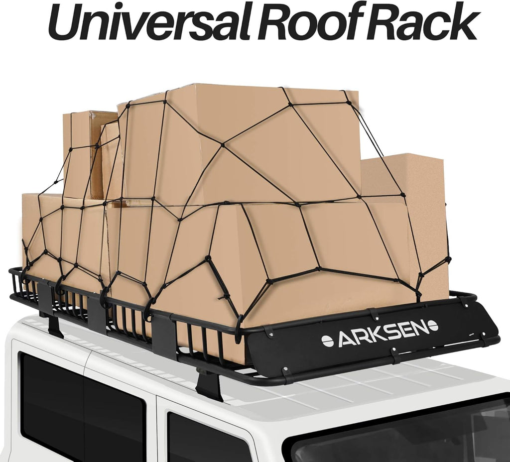 Roof Rack Cargo Basket with Soft-Shell Carrier for SUV Trucks Cars Black k7m