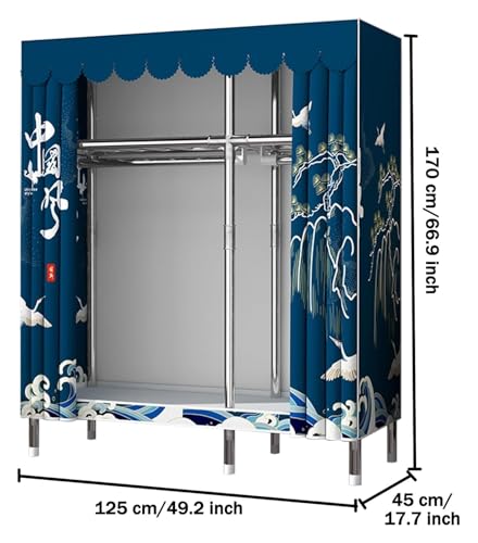 Portable Wardrobe Rack with Shelves and Clothes Rail k7m