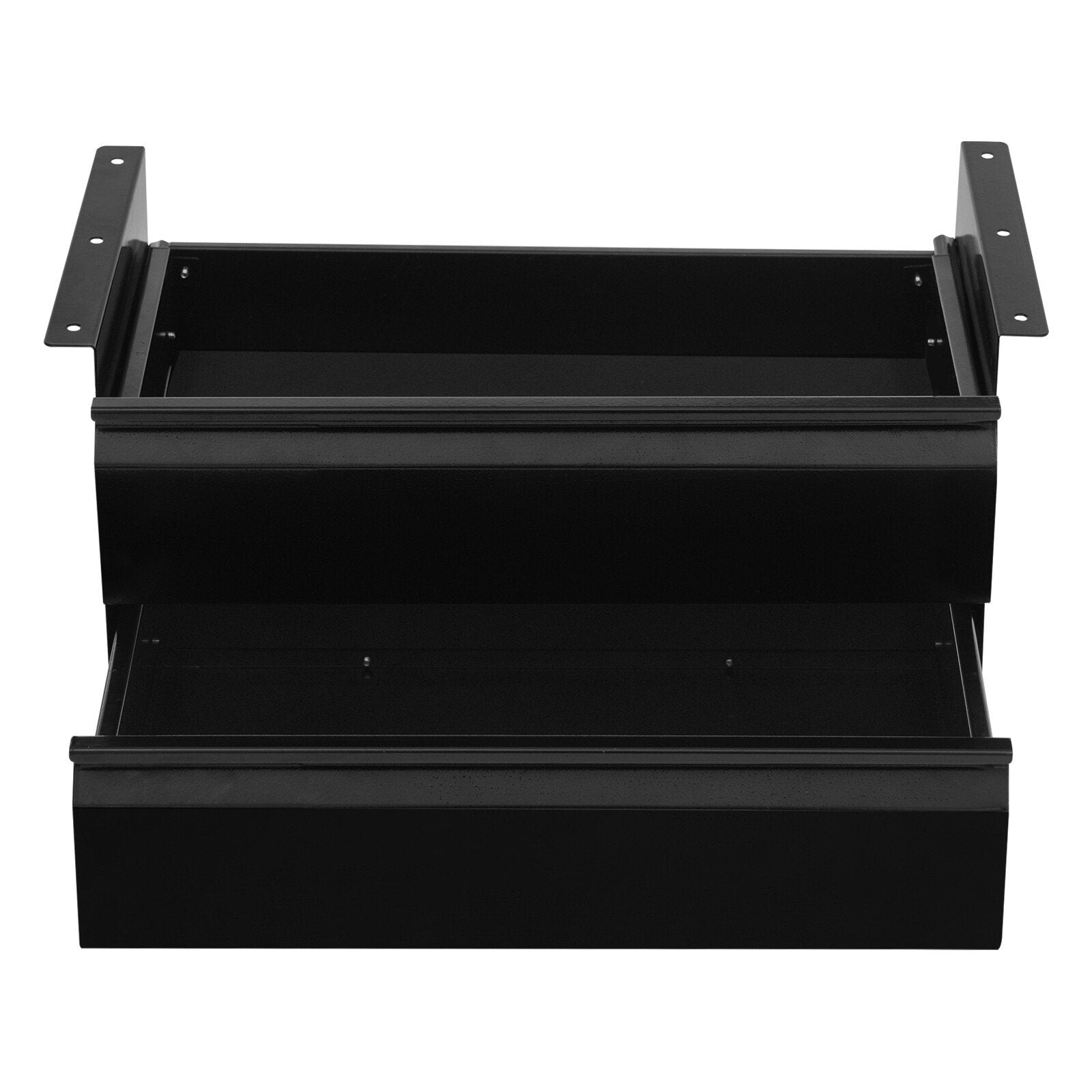 Under Desk Sliding Drawer Organizer, Black Steel Storage Tray a7