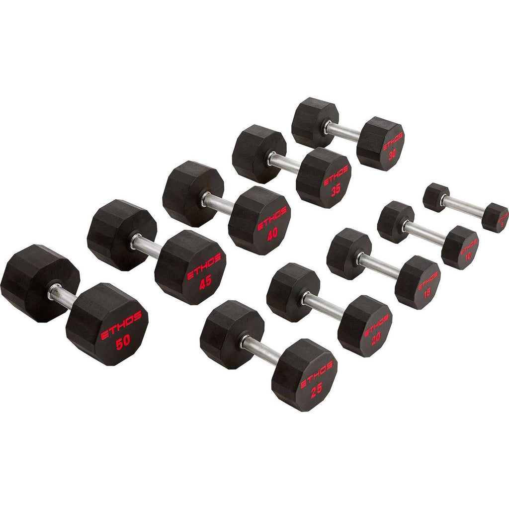 Rubber Hex Dumbbell Set a7