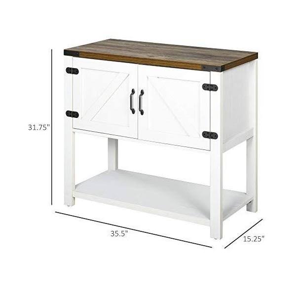 White Storage Cabinet with Bottom Shelf 7k