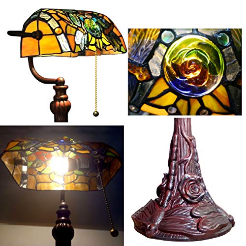 Stained Glass Table Lamp for Living Room Bedside 15.5 Inch k7