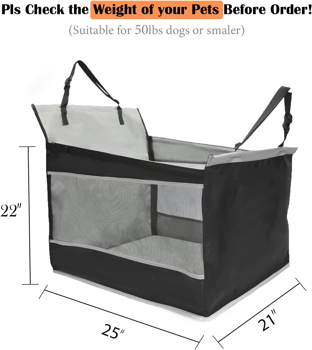Dog Car Seat for Large Dogs with Seat Extender k7m