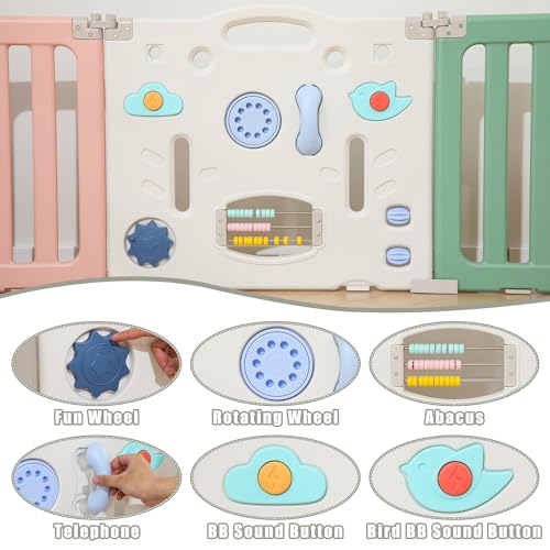 Baby Play Pen Foldable Extra Large Portable Play Yard Grey k7m