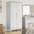 Wooden Wardrobe Closet with 1 Large Compartment and Doors, Wooden Armoire Closet Storage Cabinet, Brown 30.3"x20.9"x67.3" Solid Wood Pine