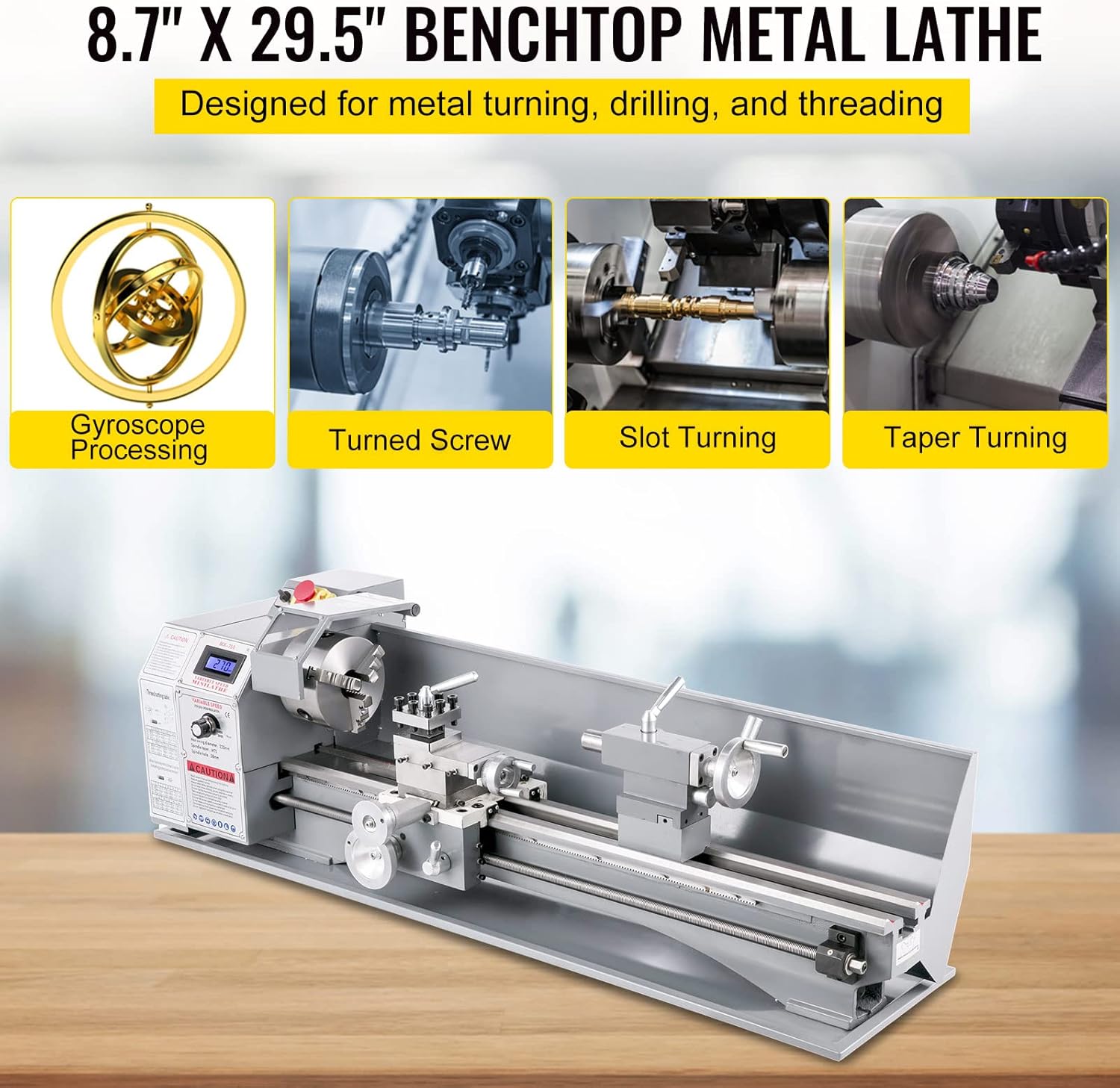 Metal Lathe 8.7 x 29.5 Inch Mini Variable Speed Machine a7