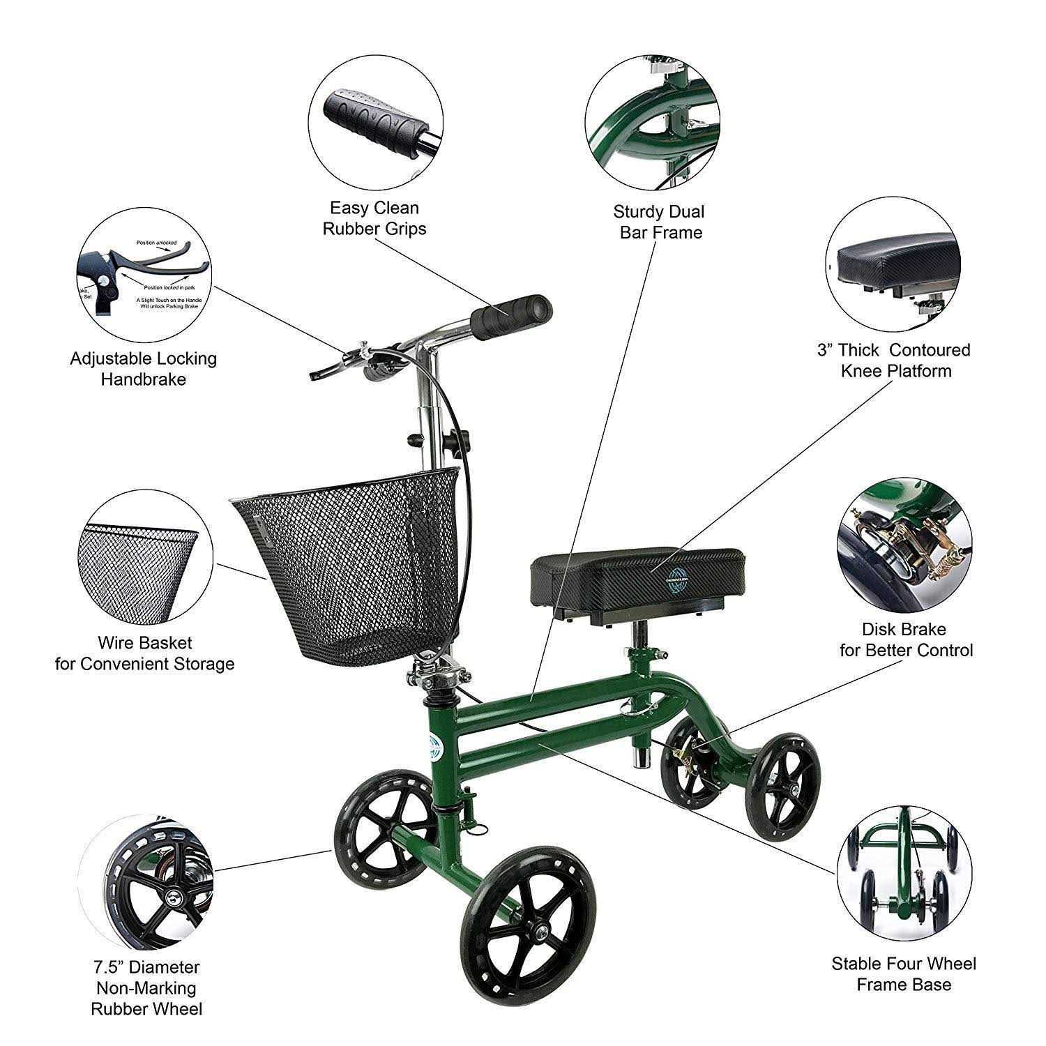 Knee Scooter Steerable Walker a7