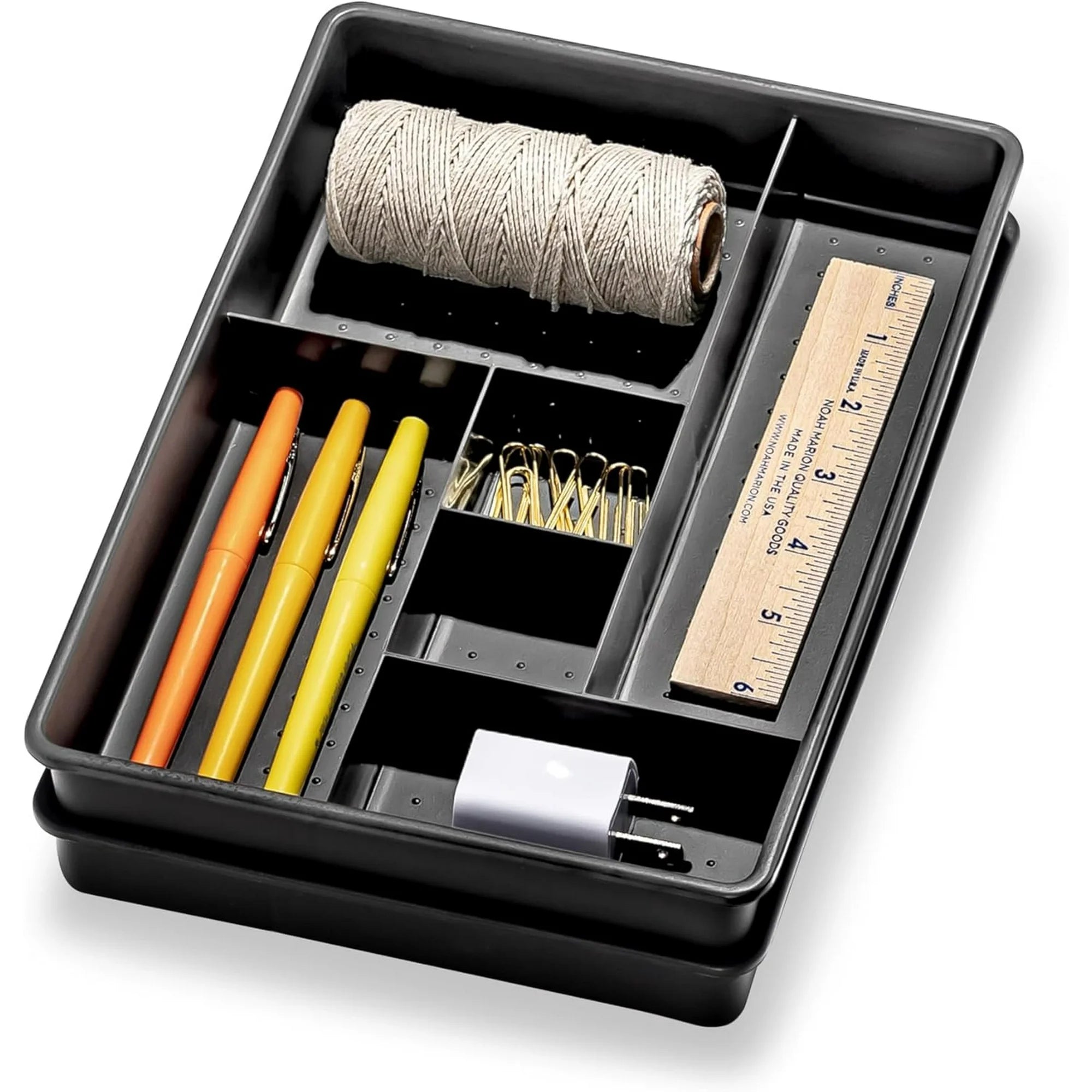 Plastic 6-Compartment Drawer Organizer Trays, Set of 2 a7