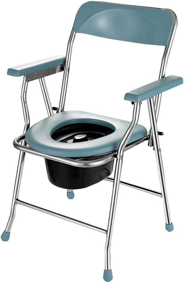 Bathroom Safety Toilet Shower Chair Folding Bedside Potty for Elderly Disabled k7m