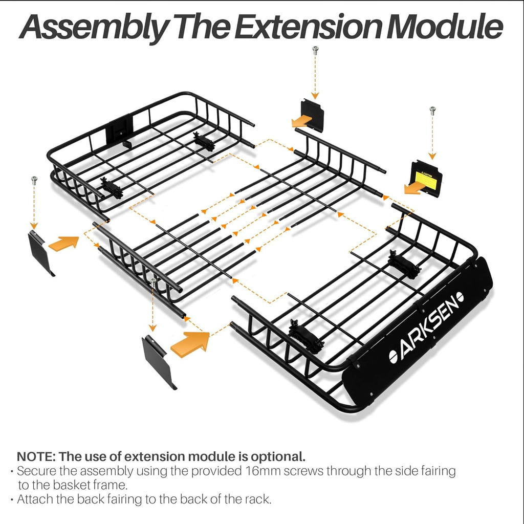 Roof Rack Cargo Basket with Soft-Shell Carrier for SUV Trucks Cars Black k7m