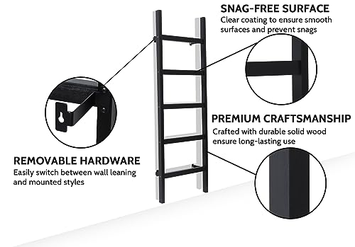 Wall Mounted Wooden Blanket Ladder with Towel Rack a7