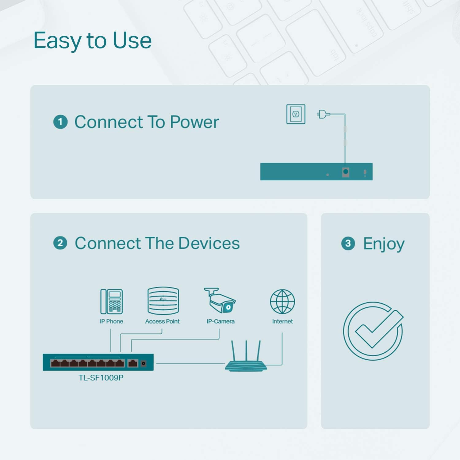 9 Port PoE+ Switch 65W Metal 2 Pack k7