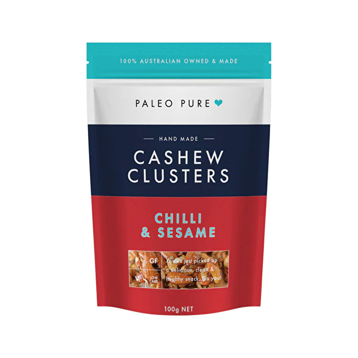 Paleo Pure Cashew Clusters Chilli & Sesame 100g