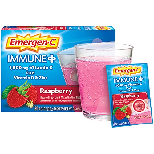 Vitamin C Powder with D, Zinc, Raspberry Flavor 30 Count k7m