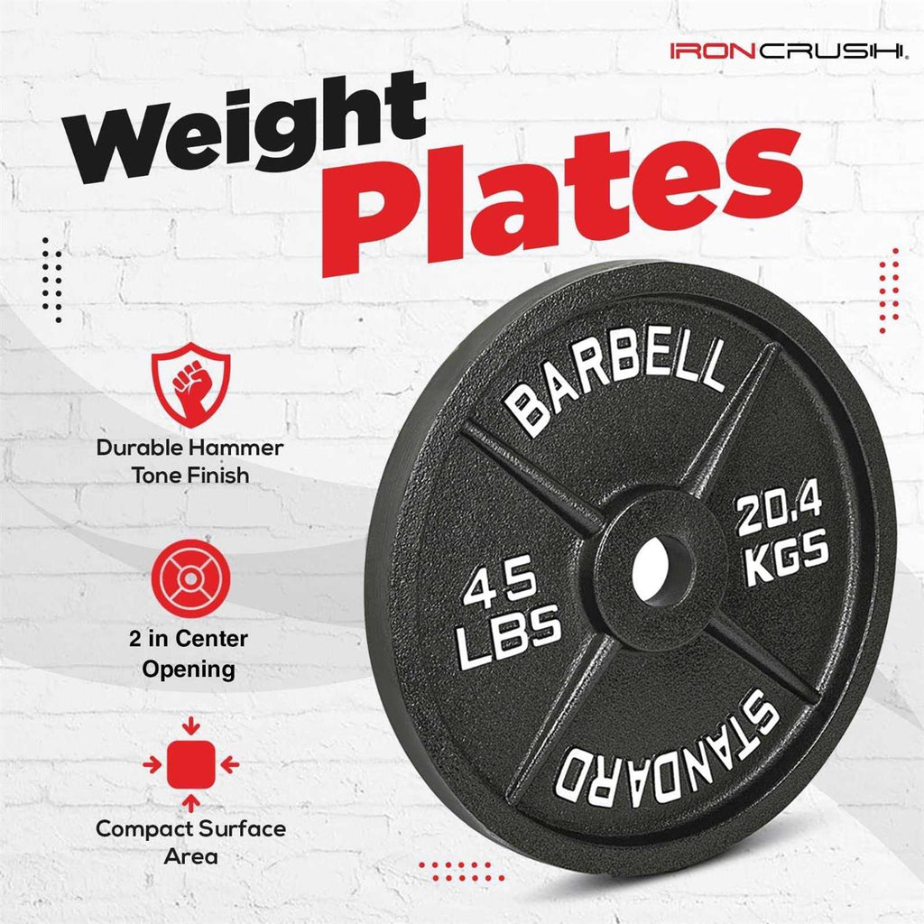 Cast Iron Olympic Weight Plates 2-inch Hole Anti-Rust Finish k7