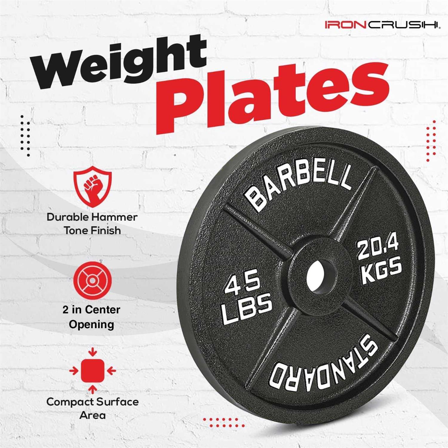Cast Iron Olympic Weight Plates 2-inch Hole Anti-Rust Finish k7