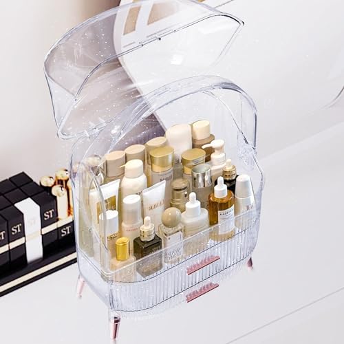 Makeup Organizer for Vanity Skincare Storage Crystal White k7