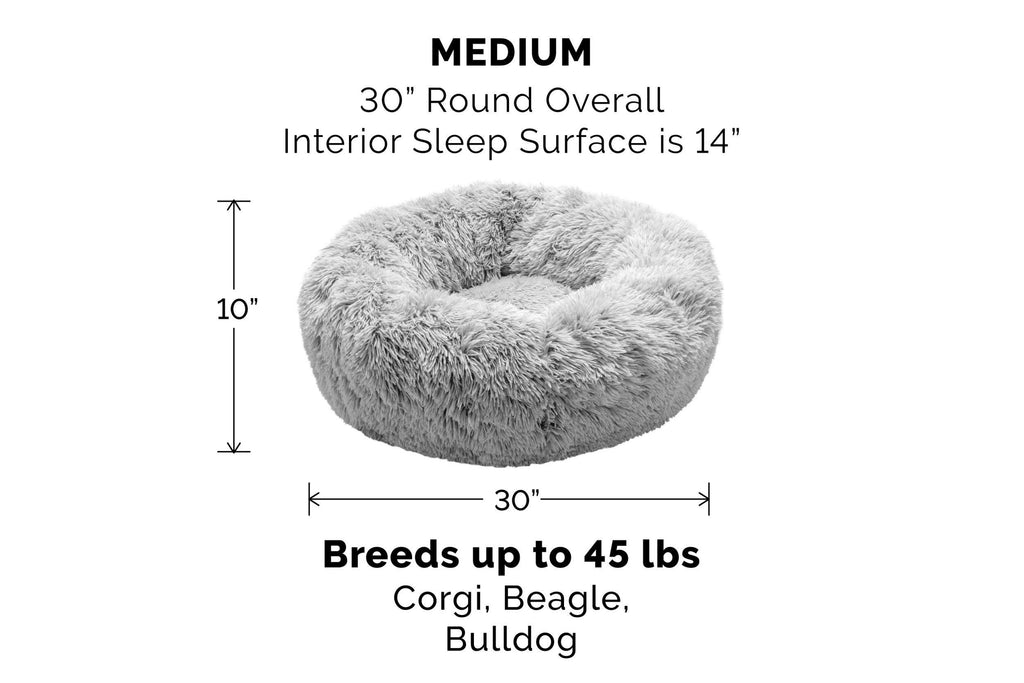 Calming Donut Dog Bed Large Mist Gray k7