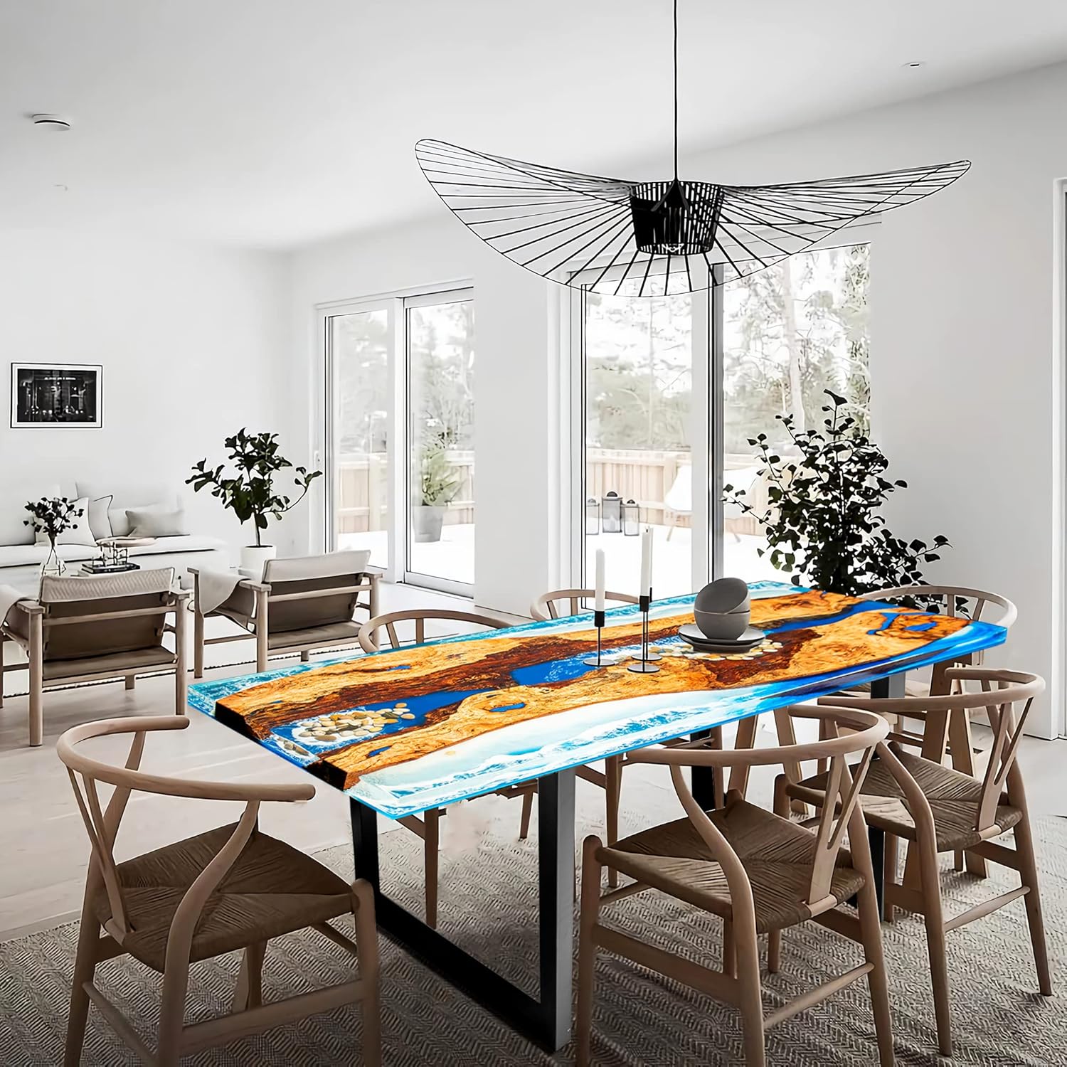 Epoxy Resin River Table for Home Office Dining a7