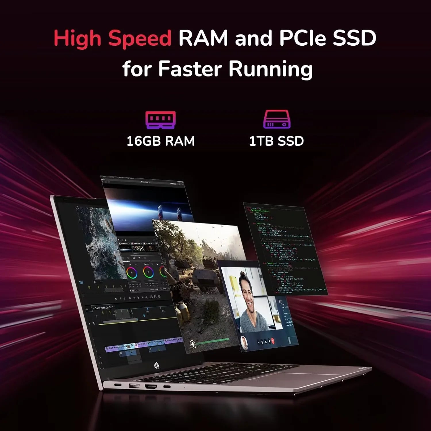 15.6" FHD Gaming Laptop Ryzen 7 16GB RAM 1TB SSD k7
