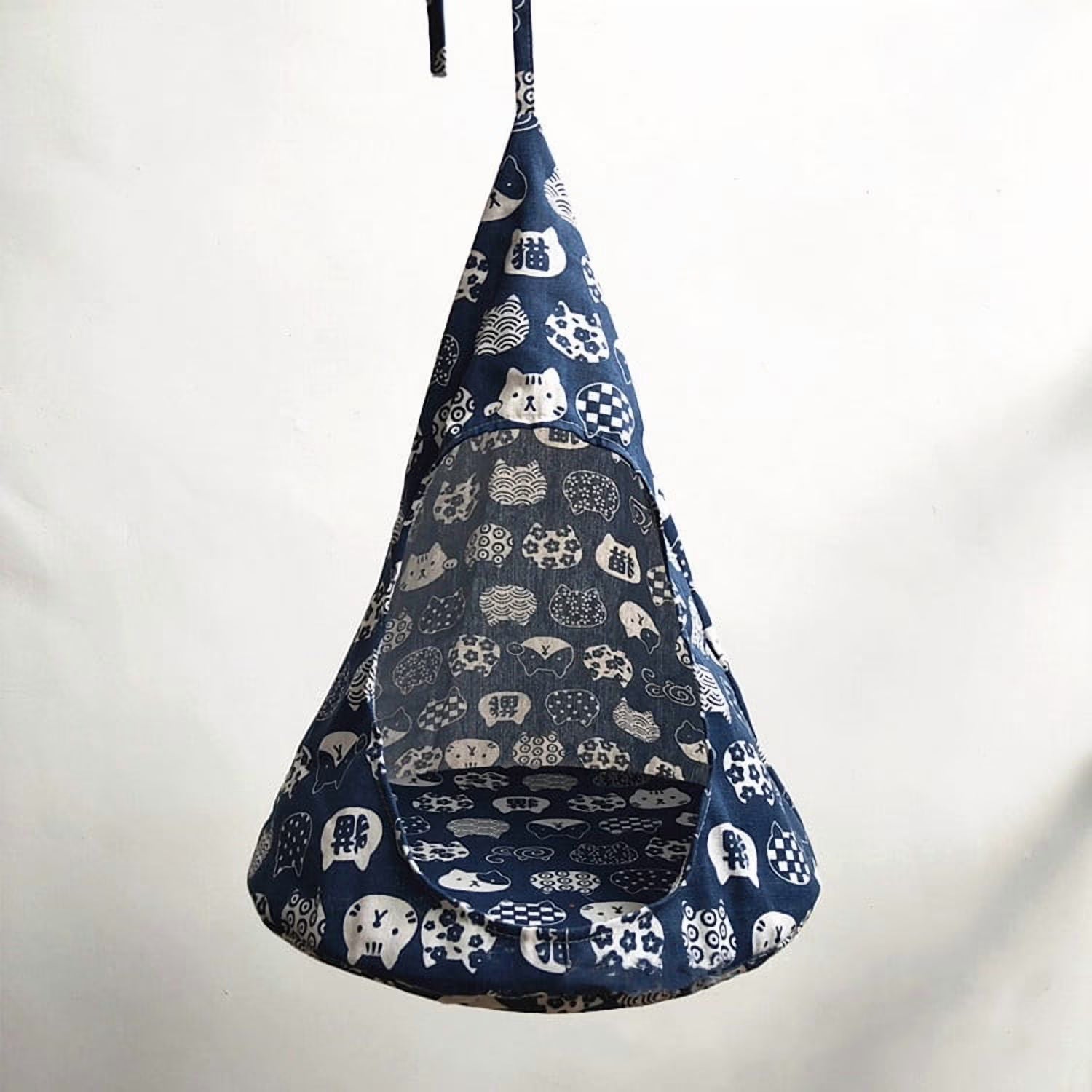 Breathable Cat Hammock Bed Comfortable Hanging Pet Hammock Bed Swing for Cats Small Dogs Rabbits, Blue cat Head