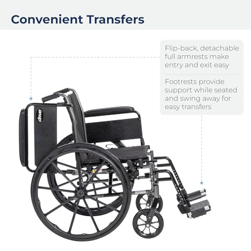 Wheelchair with Removable Arms and Swing Footrests 20 Seat k7