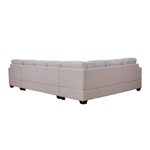 Beige U-Shape Sectional Sofa with Chaise Lounge k7m