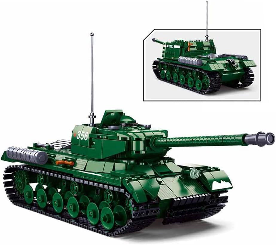 Heavy Tank Building Block with 3 Soldier Figures, 845 PCS Toys for Kid and Adult k7