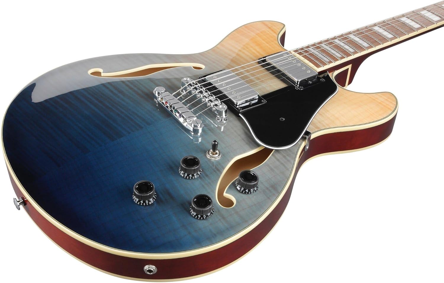 Semi-Hollow Electric Guitar Transparent Indigo Fade k7