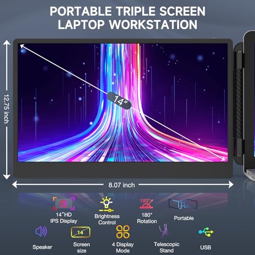 Portable Laptop Monitor 1080P FHD IPS Plug and Play k7