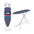 Minky Homecare Classic 4-Leg Ironing Board with Iron Rest - Freestanding Full Size Iron Board for Clothes Pressing with 43" x 14" Surface - Grey Honeycomb