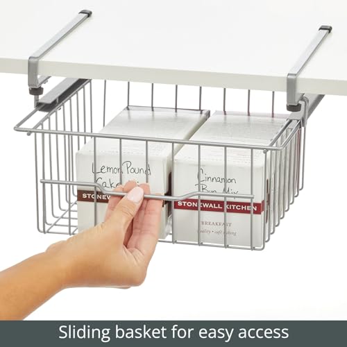 Metal Wire Under Shelf Storage Basket Organizer for Kitchen Cabinet a7