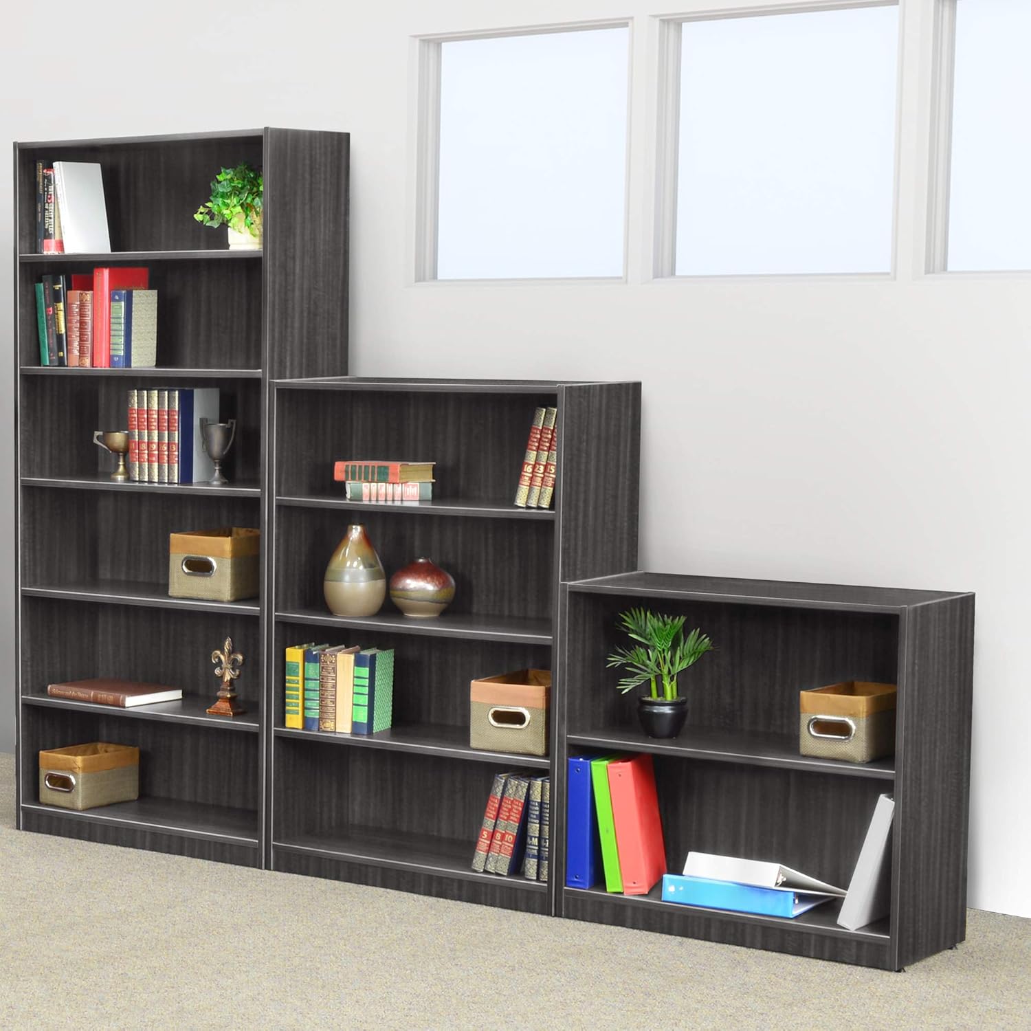 Bookcase 71 Inch Ash Grey k7