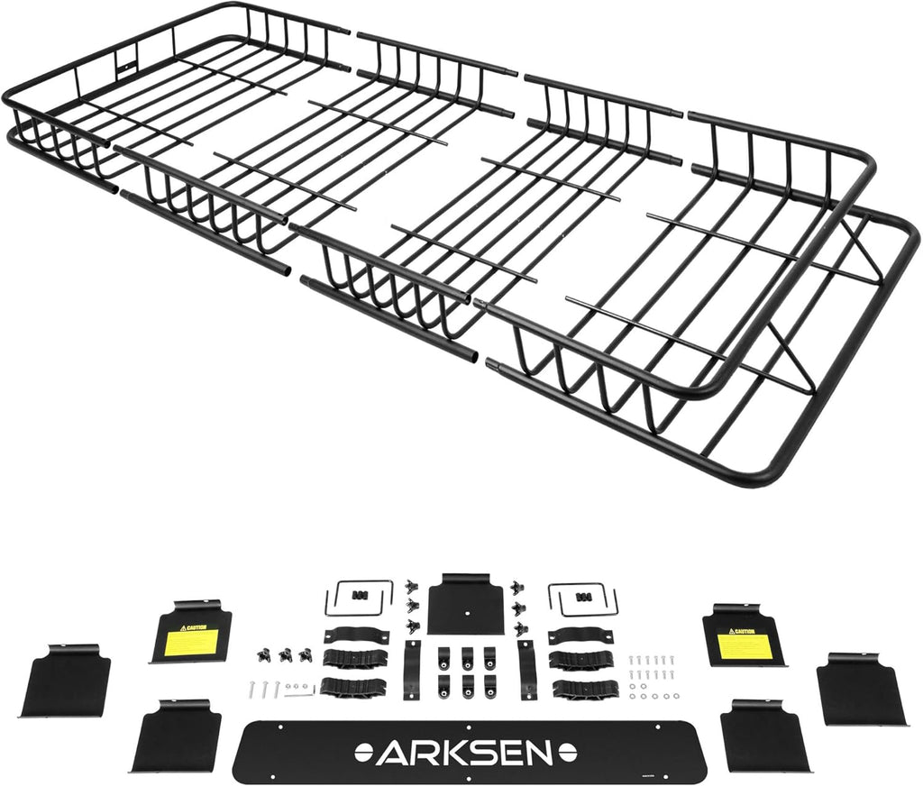 Roof Rack Cargo Basket with Soft-Shell Carrier for SUV Trucks Cars Black k7m