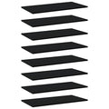 Bookshelf Boards 8 pcs,Bookshelf Replacement Planks,Wood Shelf,Melamine Shelf,Unfinished Wood,for retrofitting bookcases, excluding mounting Parts,High Gloss Black 15.7"x7.9"x0.6" Chipboard