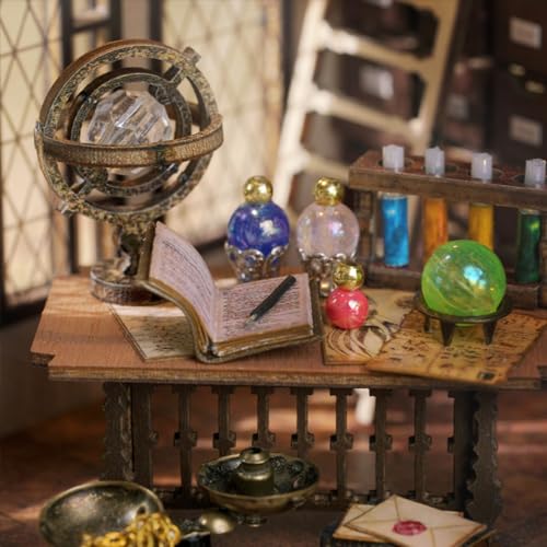 DIY Dollhouse Wooden Furniture Kit with Dust Cover and Music Box a7