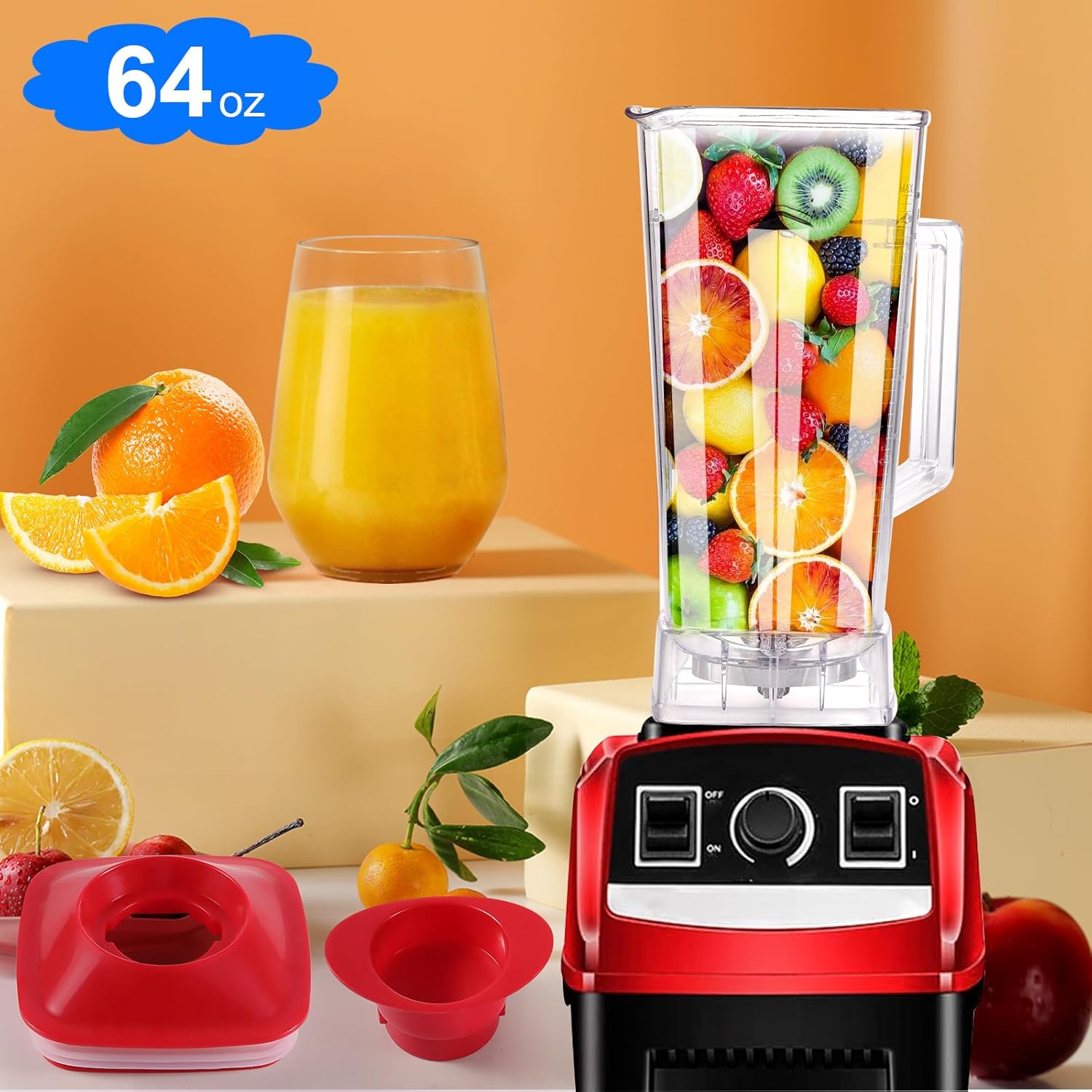 64 oz blender pitcher with red lid replacement parts a7k3