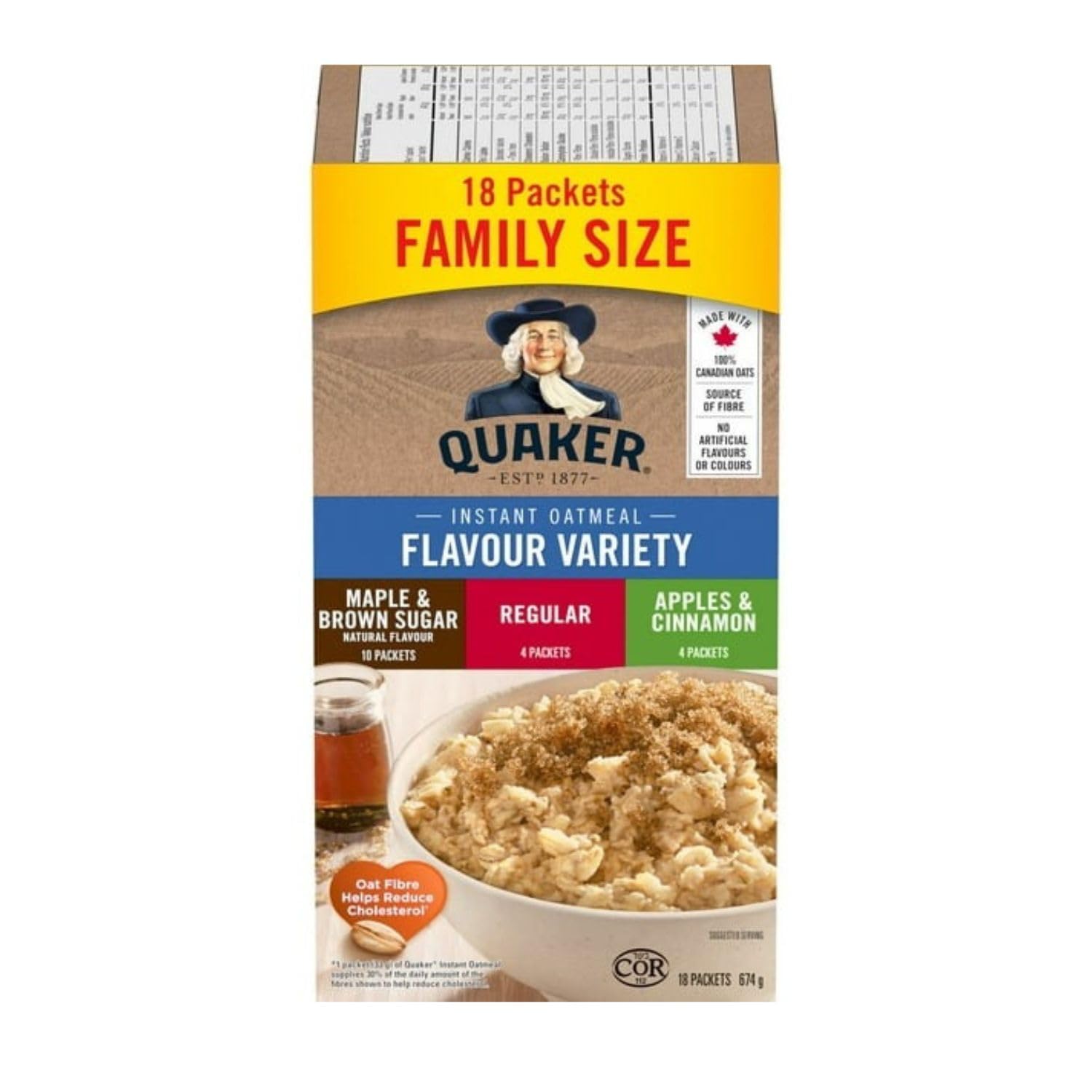 Maple Brown Sugar Instant Oatmeal Variety Pack 18ct a7