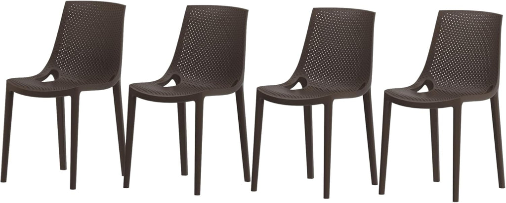 Patio Dining Set with Teak Table and Resin Chairs a7