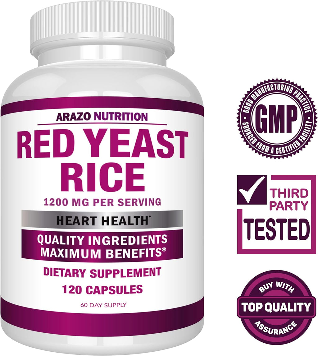 Red Yeast Rice Extract 1200mg Vegetarian Capsules q7