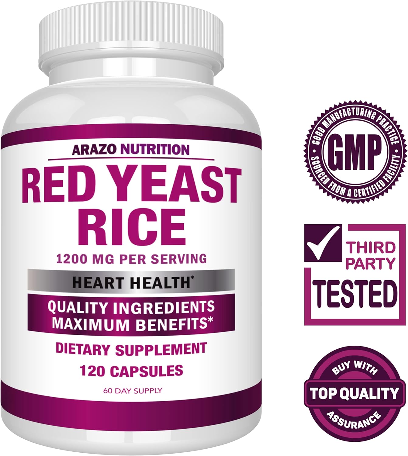 Red Yeast Rice Extract 1200mg Vegetarian Capsules q7