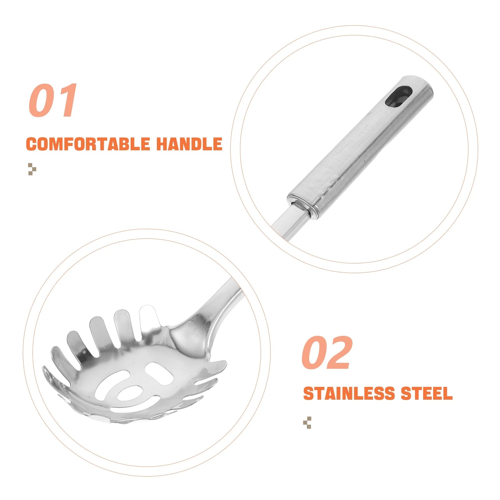 Stainless Steel Pasta Server with Spaghetti Spoon Noodle Claw a7