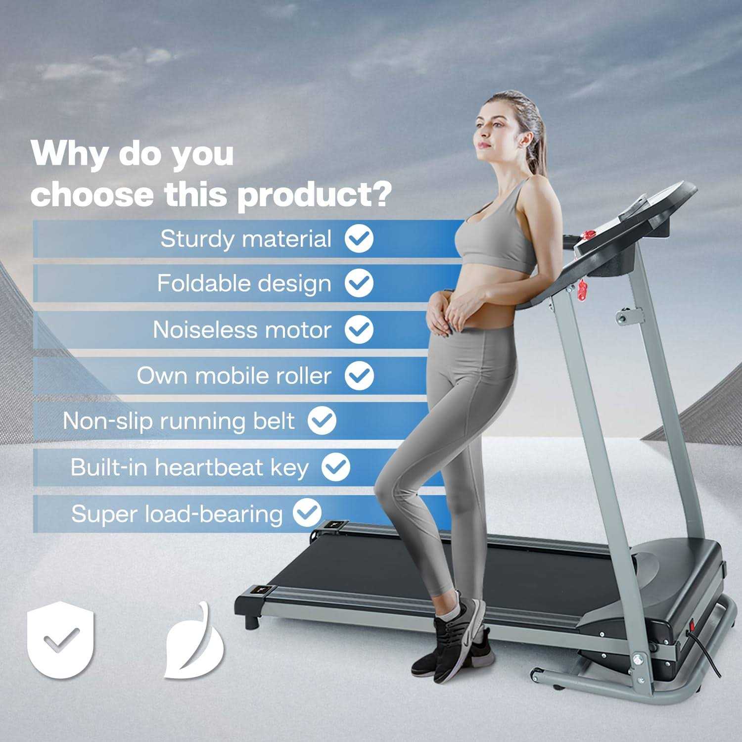 Foldable Electric Treadmill with Incline for Home Workout a7